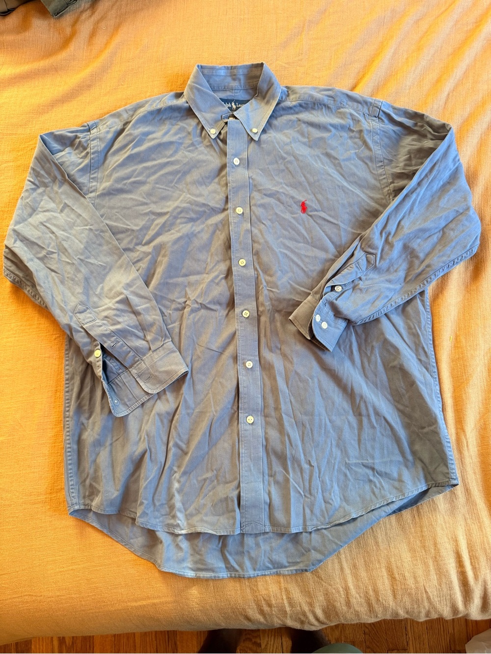 Polo by Ralph Lauren Light Blue Button-Down Shirt with Red Pony